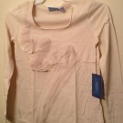 New Simply Vera Vera Wang Pleated Mesh Top Sweet Cream size Petite S