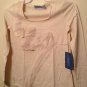 New Simply Vera Vera Wang Pleated Mesh Top Sweet Cream size Petite S
