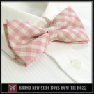 BRAND NEW PINK WHITE CHECKED SILVER METALLIC TUXEDO BOY'S BOW TIE B622