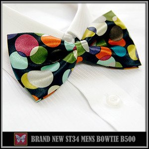 *BRAND NEW* MULTI-COLOR POLKA DOTS UNIQUE MENS BOW TIE B500