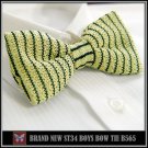 BRAND NEW NAVY STRIPES BEIGE KNITTED RARE TUXEDO BOY'S BOW TIE B565
