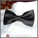 *BRAND NEW*BLACK&SMALL WHITE POLKA DOT BOYS BOWTIE B055