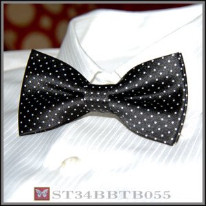*BRAND NEW*BLACK&SMALL WHITE POLKA DOT BOYS BOWTIE B055