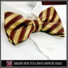 *BRAND NEW*GOLD&BURGUNDY STRIPE TUXEDO BOYS BOWTIE B362