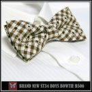 *BRAND NEW* FOAM FLOWERS BROWN CHECKED RARE TUXEDO BOYS BOW TIE B506