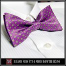*BRAND NEW*SMALL FLOWERS PURPLE TUXEDO MENS BOWTIE B390