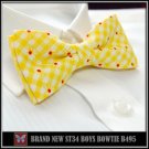 *BRAND NEW* FOAM FLOWERS YELLOW CHECKED TUXEDO BOYS BOW TIE B495