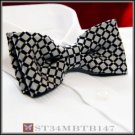 *BRAND NEW* BLACK&GRAY CHECK JACQUARD MENS BOWTIE B147