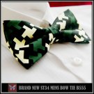 *BRAND NEW* BLACK/GREEN/IVORY GEOMETRIC PRINTING UNIQUE TUXEDO MENS BOW TIE B555