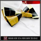 *BRAND NEW* IVORY/YELLOW/BLACK CHECKED MENS BOWTIE B342