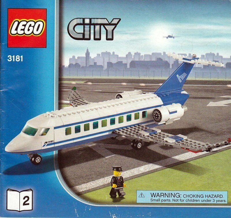 LEGO CITY Passenger Plane 3181 Instructions Book 2 Only No Bricks or Figs