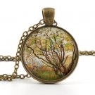 Van Gogh Necklace - Vintage Antique style - Tree Painting Art Picture Pendant
