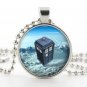 Silver Dr Who Tardis Necklace Pendant - Time Machine Sci Fi Art Police Box Gift