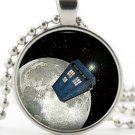 Doctor Who Tardis Pendant - Silver Necklace - Dr Who Moon Sci-Fi Art Jewellery