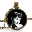 Vintage Audrey Hepburn Pendant Necklace - British Actress American Film Star