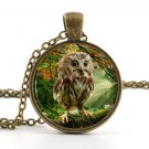 Owl Necklace Pendant - Cute Baby Bird Art - Vintage Woodland Picture Jewellery