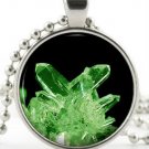 Kryptonite Pendant -Silver Necklace- Green Superhero Superman Crystal Jewellery