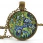 Vintage van Gogh Irises Pendant -Necklace- Irises Painting Art Picture Jewellery