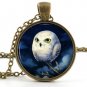 White Owl Pendant - Necklace - Vintage Baby Owlet Bird Night Art Owl Jewellery