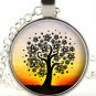 Tree necklace - Silver picture pendant - Colourful Fantasy Woodland Jewellery