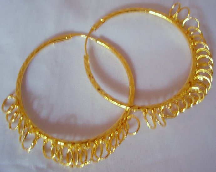 Big Large Celebrity Gold Plated Hoop Circle Earrings