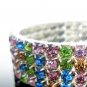 Multi Color 4 Row Party Crystal Rhinestone Gold Plated Stretchable Bracelet