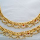 Layered Gold Plated Anklets Pair Indian Foot Ethnic Jewellery Payal Pajeb