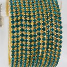 Stackable Crystal Rhinestone Bangle Bracelet 12pcs Turquoise