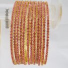 Stackable Crystal Rhinestone Bangle Bracelet 12pcs Pink