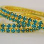 Stackable Crystal Rhinestone Bangle Bracelet 12pcs Turquoise