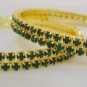 Stackable Crystal Rhinestone Bangle Bracelet 12pcs Green