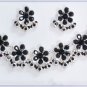 Wholesale Lot of 5 Silver Clossione Enamel Rhinestone Necklace Earring Set
