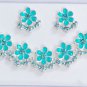 Wholesale Lot of 5 Silver Clossione Enamel Rhinestone Necklace Earring Set