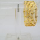 12 Pcs Rhinestone Gold Plated Bangle Bracelet