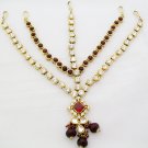 Diamante Layer Matha Patti Indian Bridal Hair Chain Head Piece Forehead Jewelry