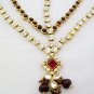 Diamante Layer Matha Patti Indian Bridal Hair Chain Head Piece Forehead Jewelry