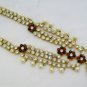 Pearl Indian Saree Waist Belt Belly Hip Chain Kamar Bandh Kundan Bridal Jewelry