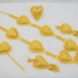 Rani Haar Filigree Heart Gold Plated Long Necklace Indian Wedding Bridal Jewelry Set