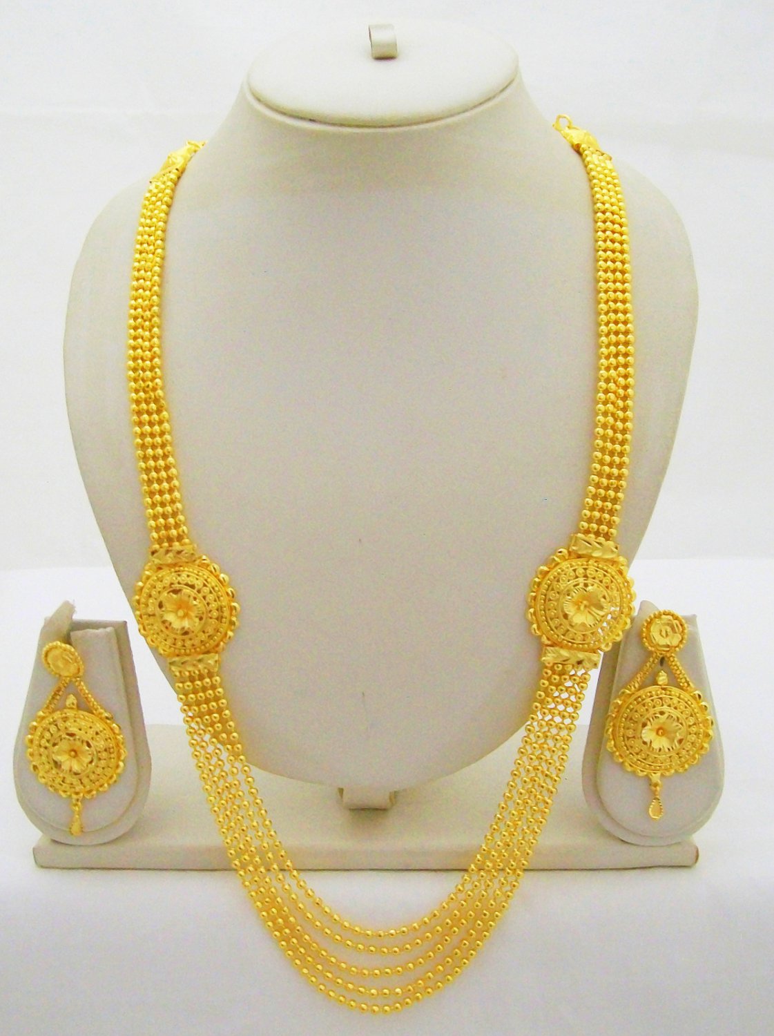 Gold Plated Indian Rani Haar Necklace Beads Chain Long Layered Bridal ...