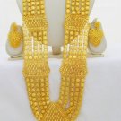 Ethnic Rani Haar Indian Wedding Bridal 22k Gold Plated Long Necklace Jewelry Set