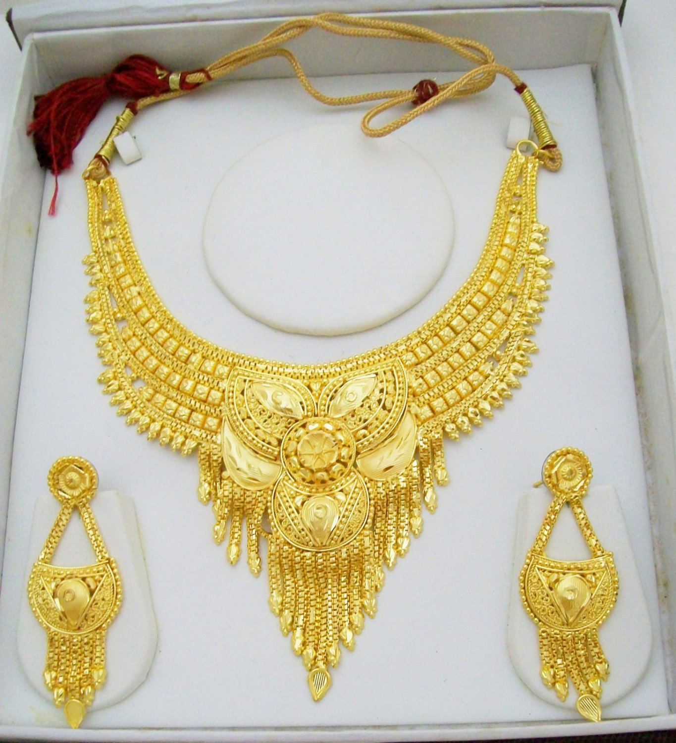 Indian Gold Plated Choker Necklace Jewelry Set Ethnic Bridal ...