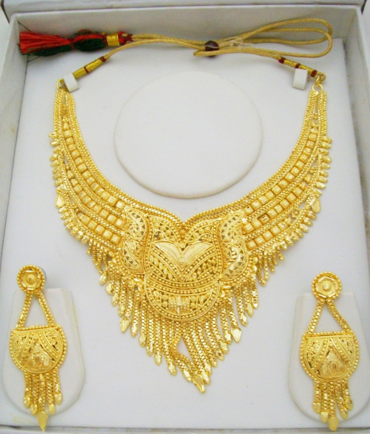 Indian Gold Plated Choker Necklace Earring Set Ethnic Bridal Jewelry