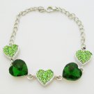 Stunning  Designer 925 Sterling Silver Bracelet with Emerald