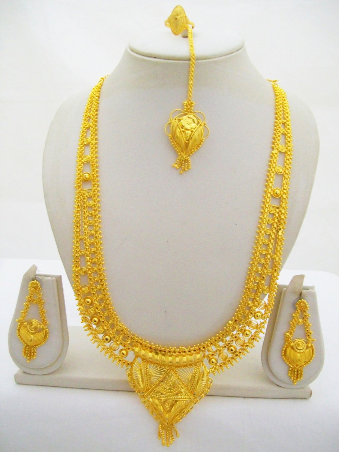 Gold Plated Indian Rani Haar Necklace Bridal Long Filigree Fashion ...