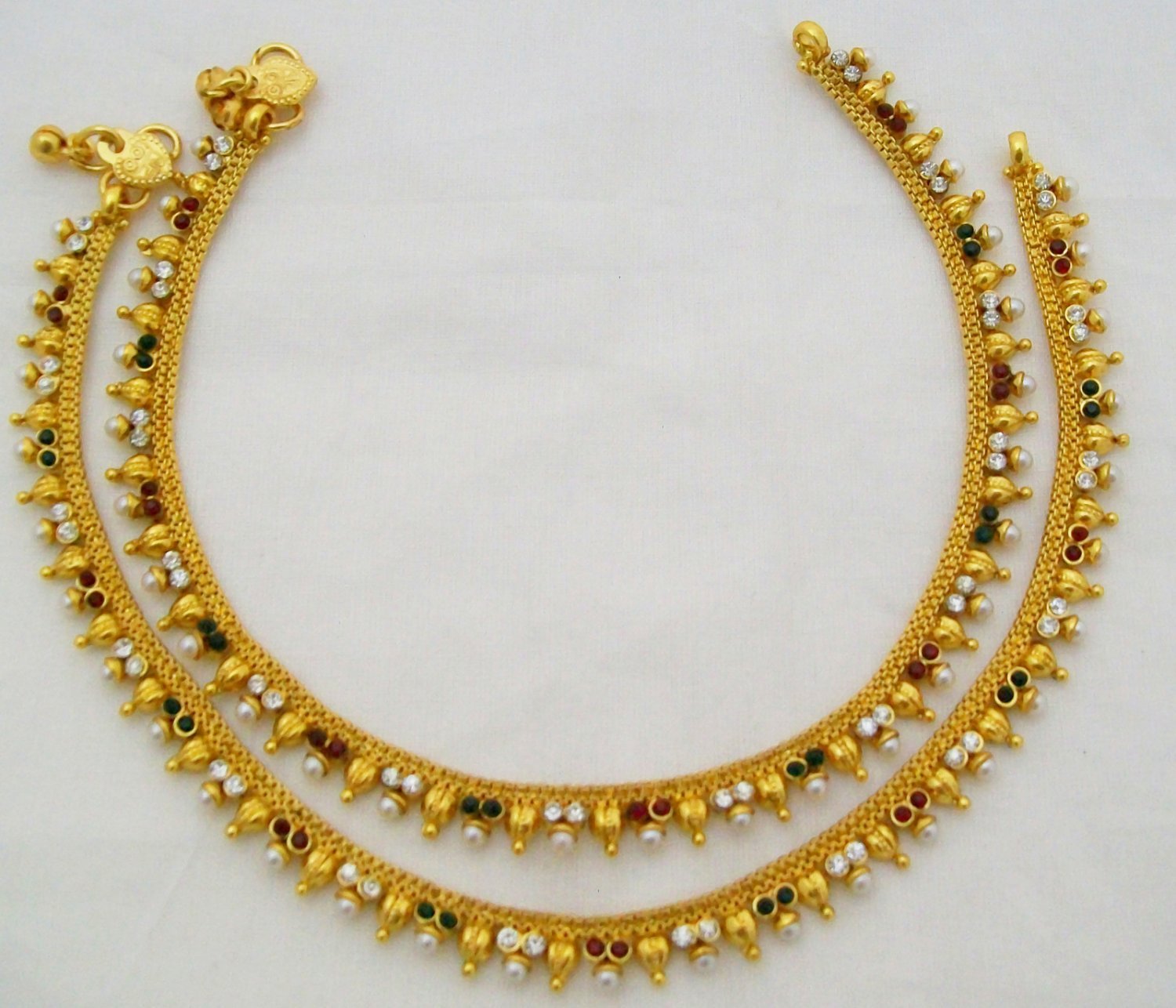 Details about   ANKLET BRACELET 22k GOLD PLATED PAYAL SET BOLLYWOOD Fashion INDIAN JEWELRY sp1 