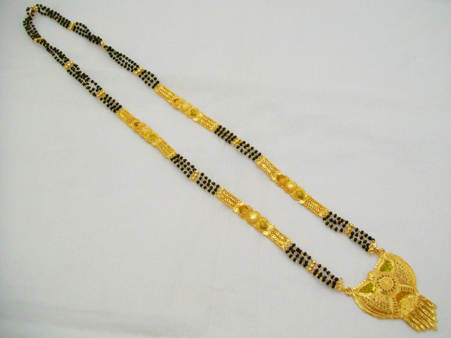 Wedding 22k Gold Plated Mangalsutra Necklace Indian Hindu Traditional