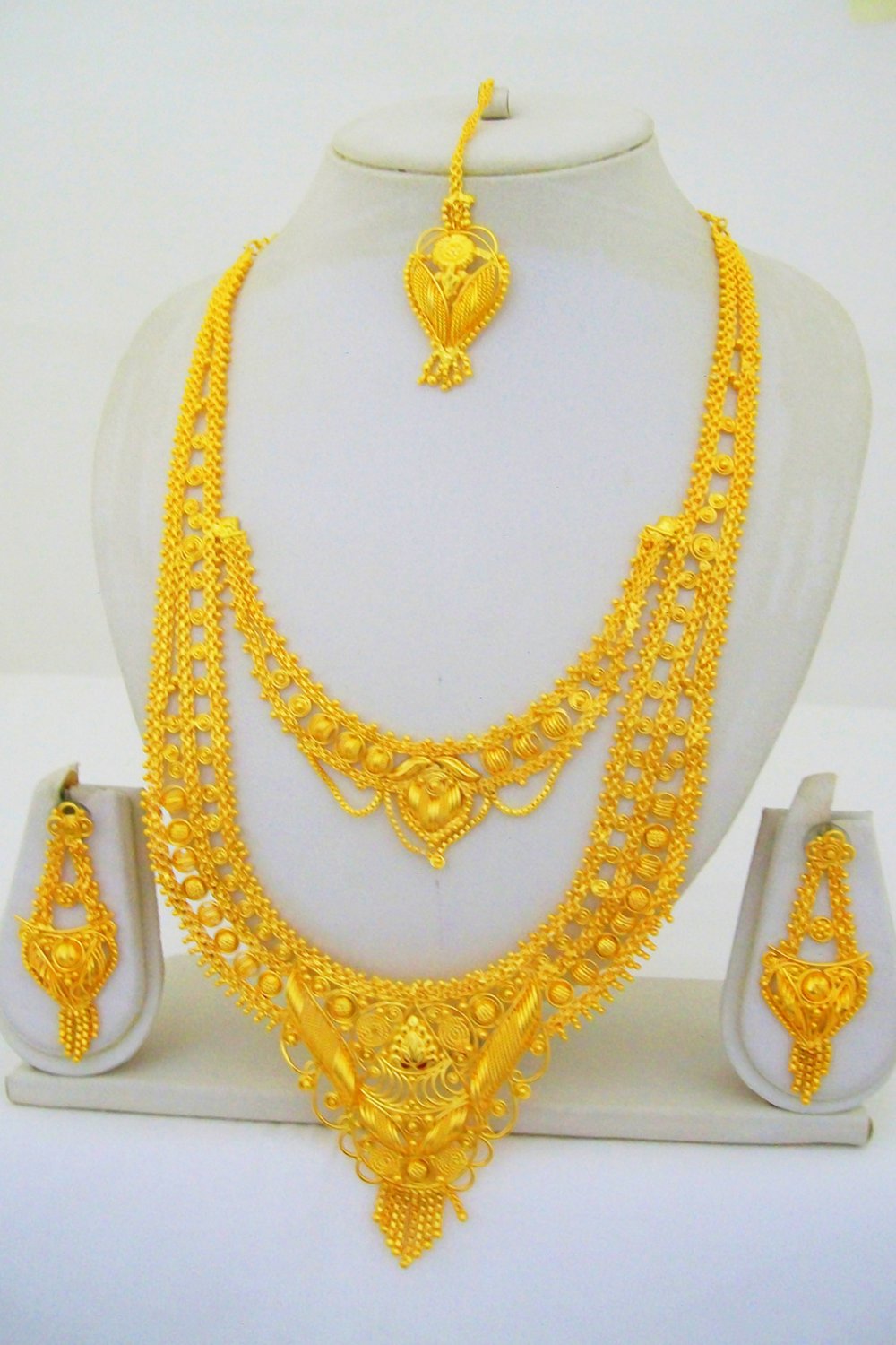 Gold Plated Indian Rani Haar Necklace Long Filigree Layered Vintage ...