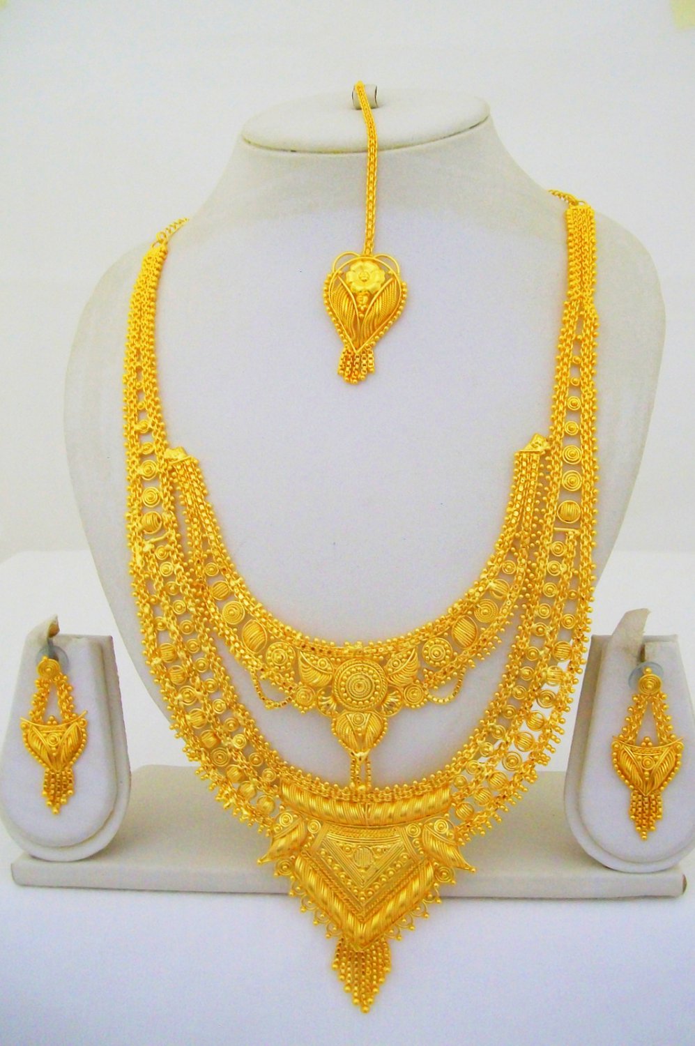 Gold Plated Indian Rani Haar Necklace Long Filigree Layered Fashion ...