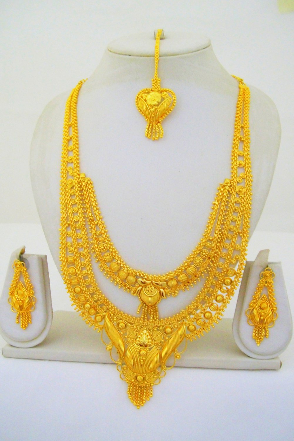 Gold Plated Indian Rani Haar Necklace Long Filigree Layered Traditional ...