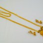 Peacock Gold Plated Long Chain Pendant Necklace Meena Enamel Vintage Antique Indian Jewelry Set